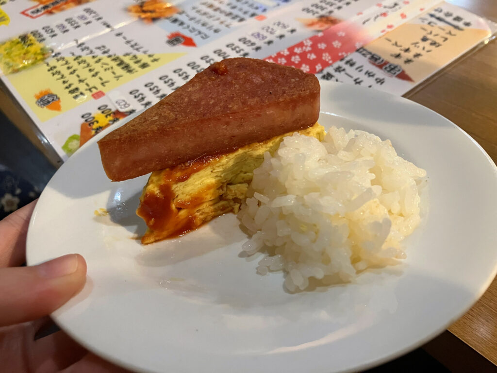 「ゆかり食道」ポーク玉子とライス