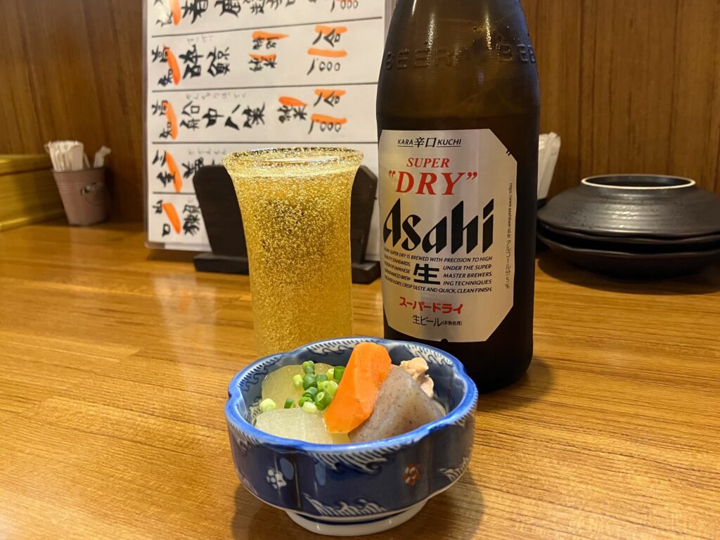 「昼空屋」お通しとビール