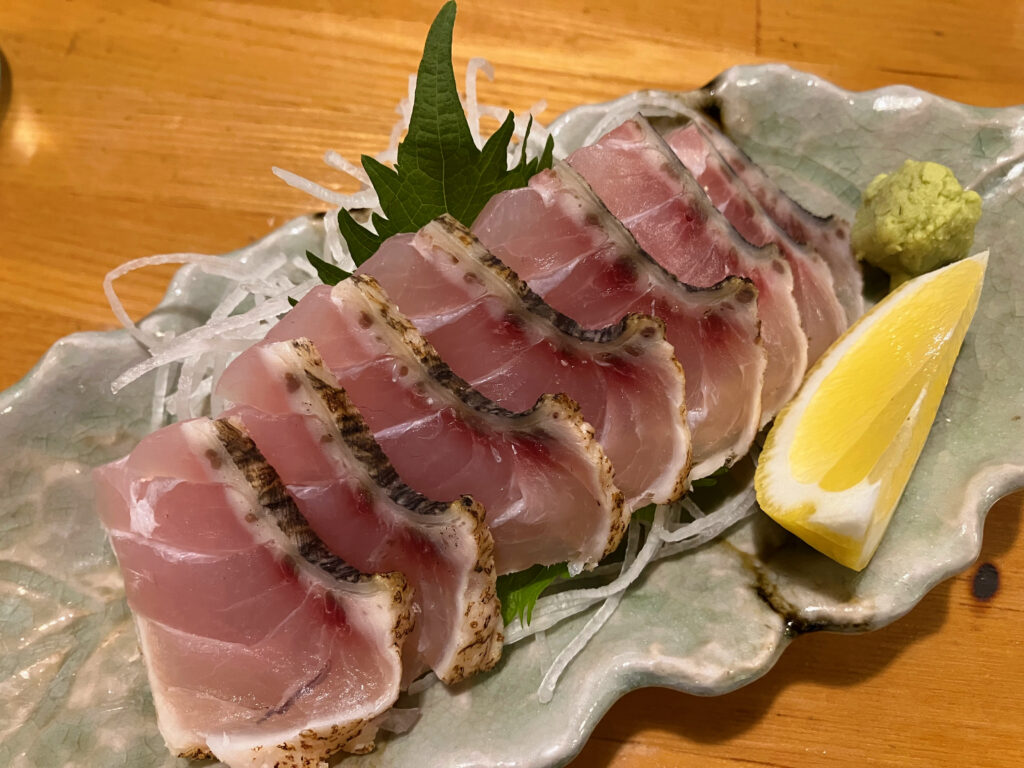 「わが家」カジキのハラゴ炙り刺し