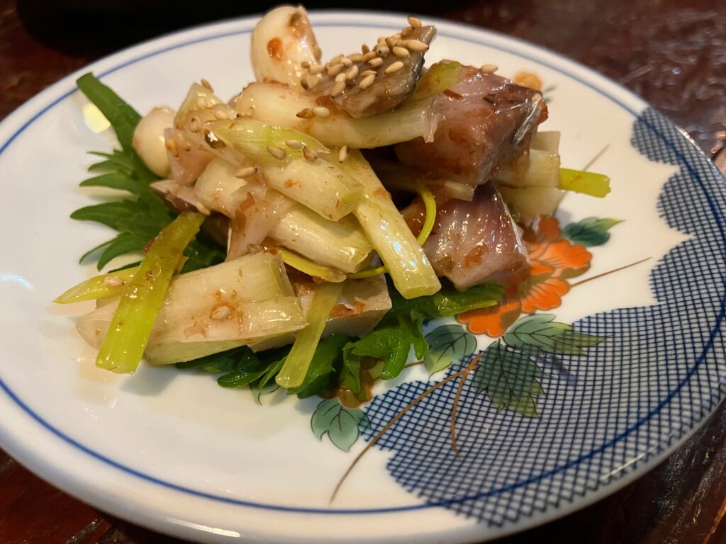 那覇市長田「どんたく」島らっきょと〆鯖の梅和え